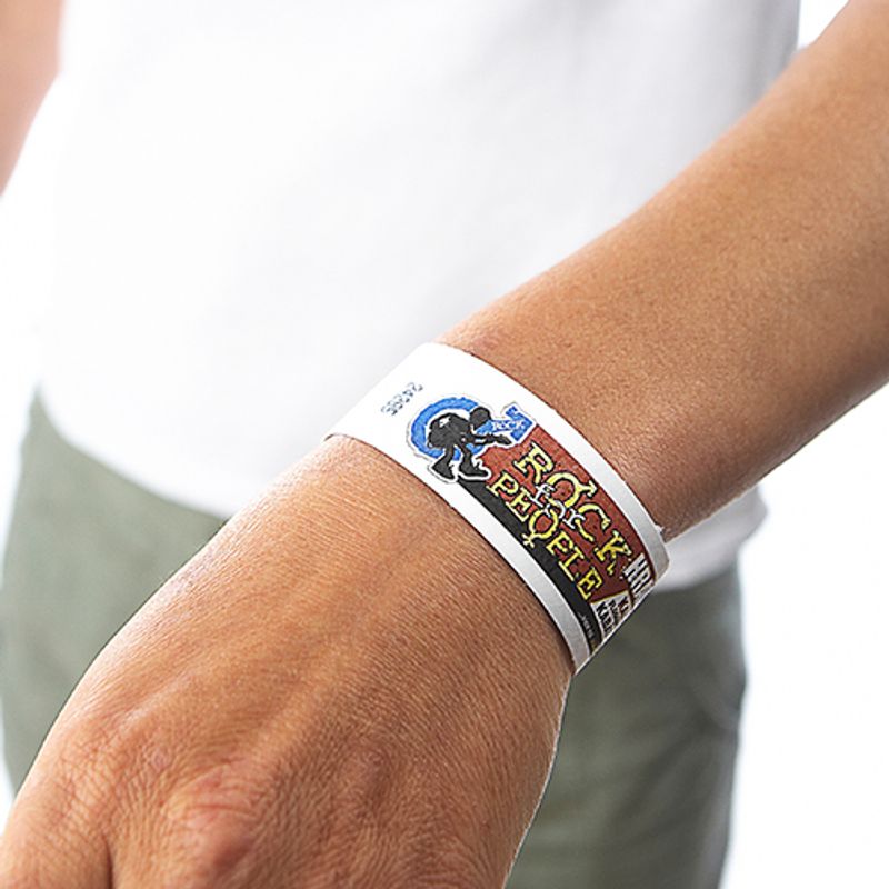 Armbånd tyvek m/trykk (min 100 stk)